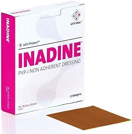 Inadine Iodine Non-Adherent Dressings 9.5cm x 9.5cm (x10) by SystagenixF